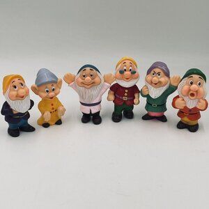 Vintage Walt Disney Productions Lot of 6 Dwarfs Squeaky Toys Hong Kong
